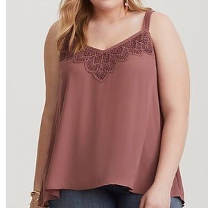 Walnut Crochet Georgette Swing Cami